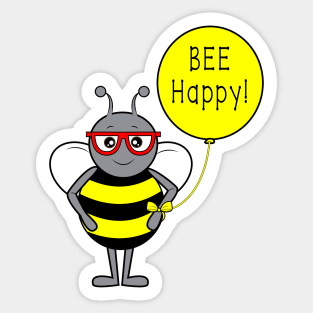 Bee with Balloon: Bee Happy! Sticker